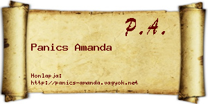 Panics Amanda névjegykártya